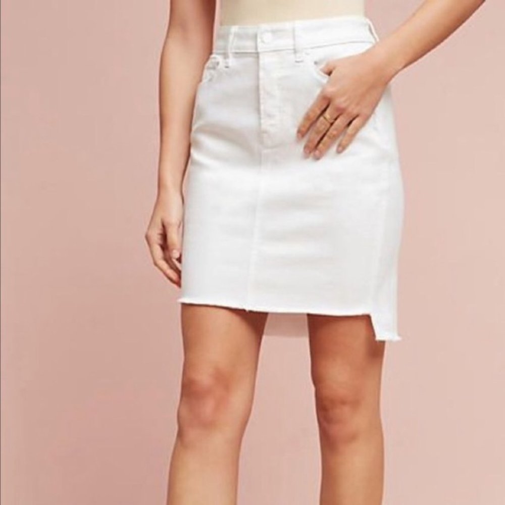 Level 99 Anthropology White Denim Skirt